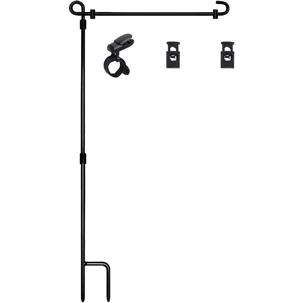 Garden Flag Stand Garden Flag Holder Stand with Clip and Stopper Yard Flag Holder Metal Garden Flag Pole for Garden Decor