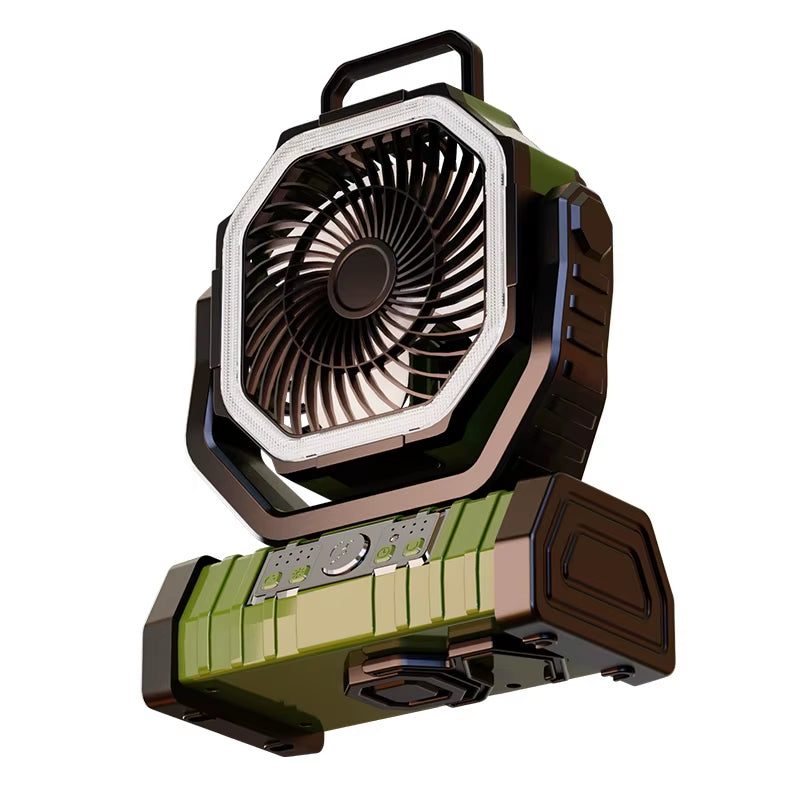 Camping Ceiling Fan 20000Mah Rechargeable Camping Circulator with Light and Remote Control Cool Air Circulation Camping Fan