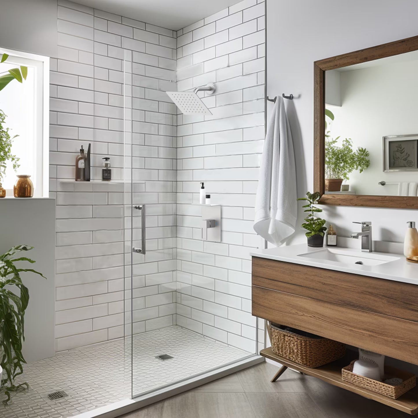 Shower Faucet with Storage Shelves