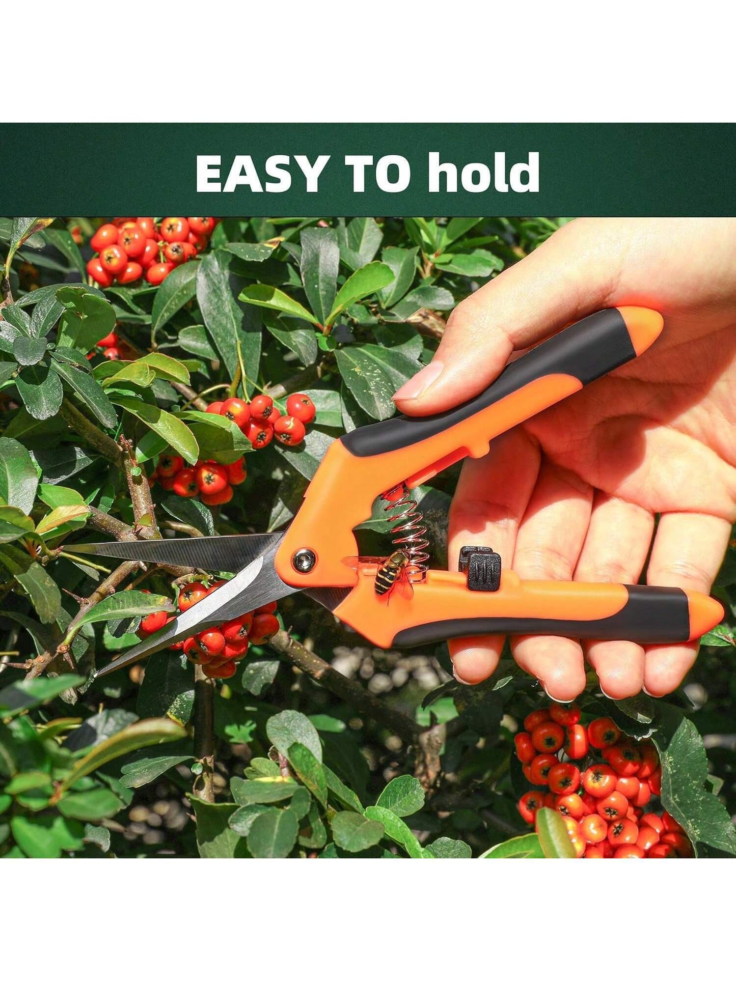 1 Pack Garden Pruning Shears, Stainless Steel Garden Shears, Gardening Shears, Gardening Scissors, Garden Scissors, Garden Clippers, Pruning Snips, Pruning Shears for Gardening Garden Tools