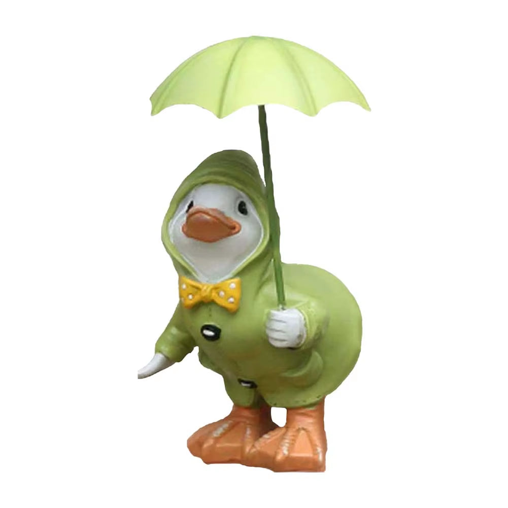 New Creative Duck Garden Decoration Duck Garden Decoration with Umbrella Garden Duck Fading Resin Garden Decoration