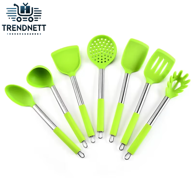 Stainless Steel Handle Silica Gel Kitchenware 7 Pieces Kitchen Tools Cooking Gadgets Kitchen Accessories Cooking Tools