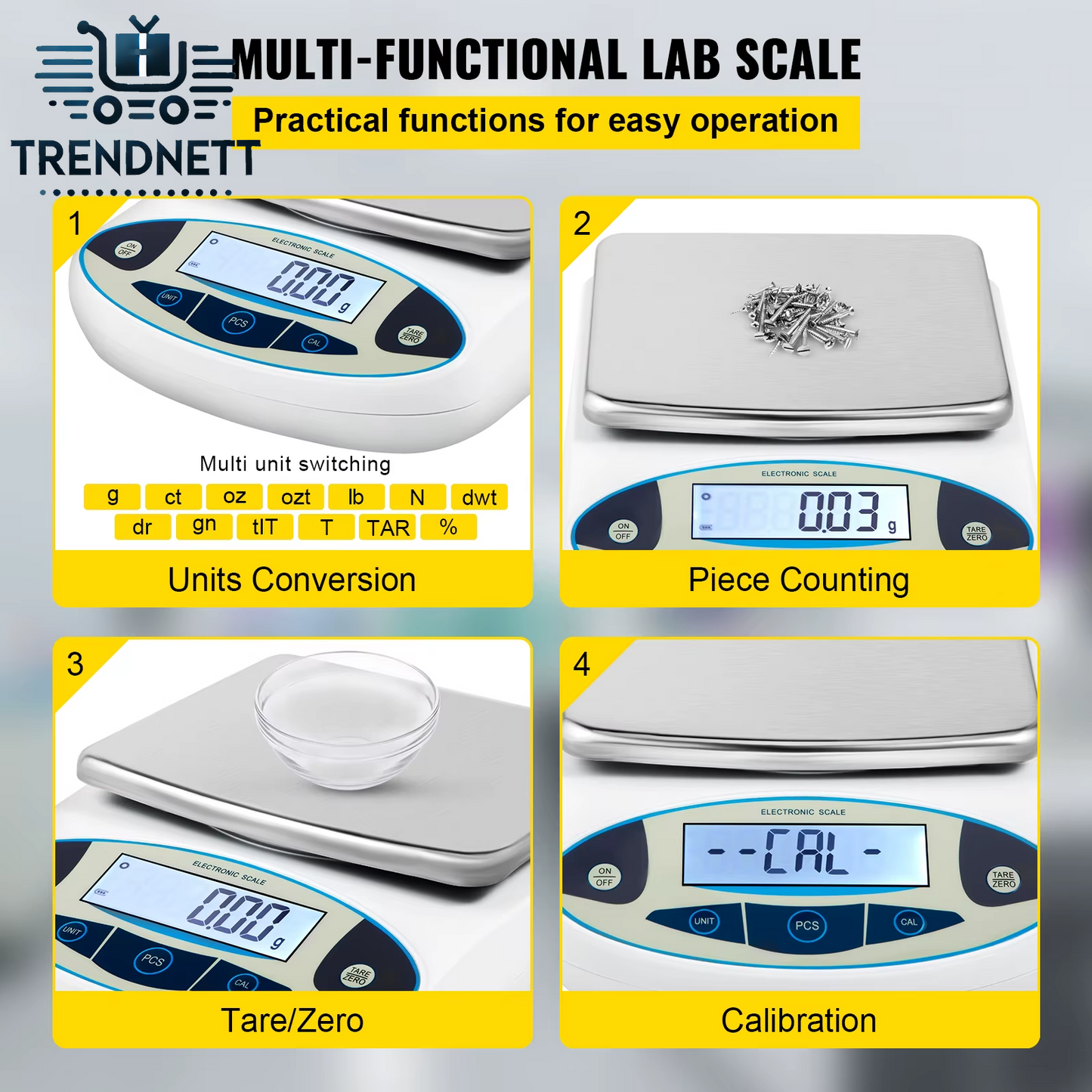 VEVOR Kitchen Scale 5000G X 0.01G Lab Analytical Balance W/ LCD Backlit Screen Digital Weight Mini Precision Pocket Electronic