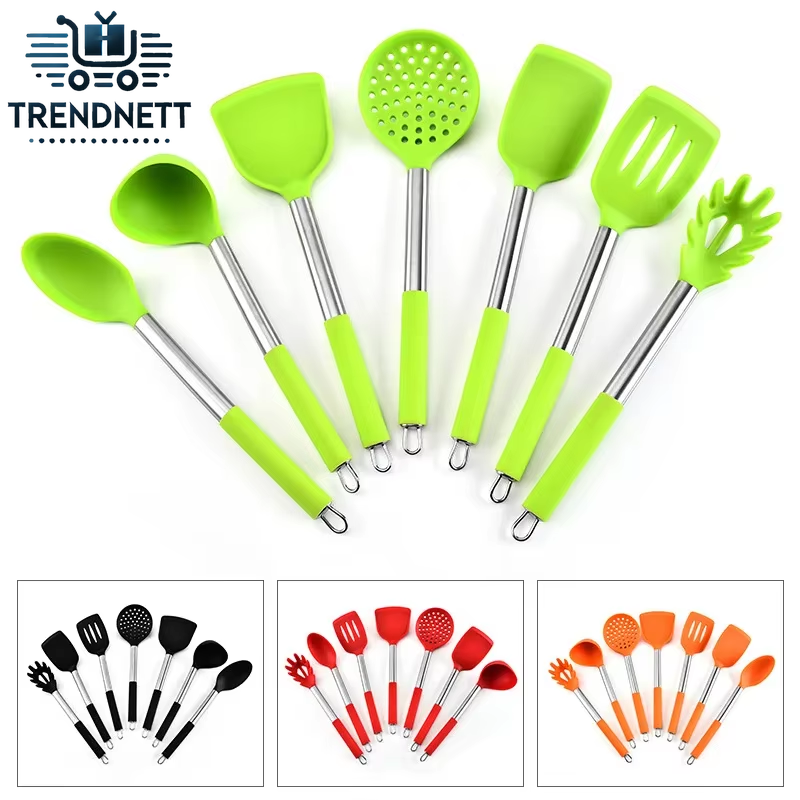 Stainless Steel Handle Silica Gel Kitchenware 7 Pieces Kitchen Tools Cooking Gadgets Kitchen Accessories Cooking Tools