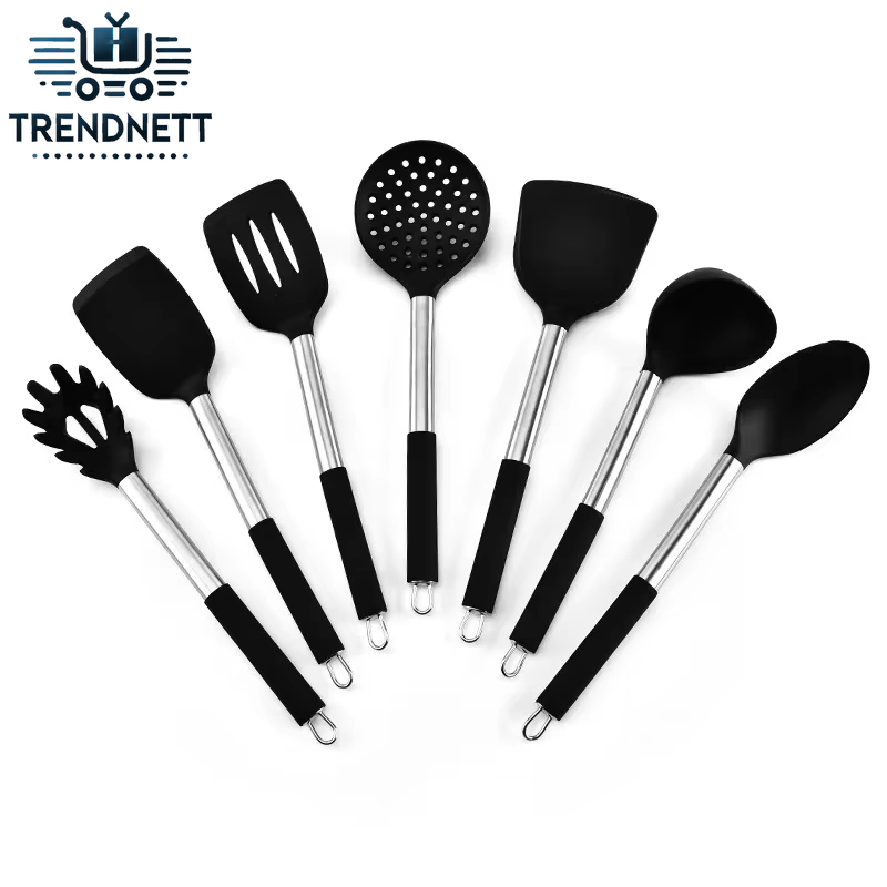 Stainless Steel Handle Silica Gel Kitchenware 7 Pieces Kitchen Tools Cooking Gadgets Kitchen Accessories Cooking Tools