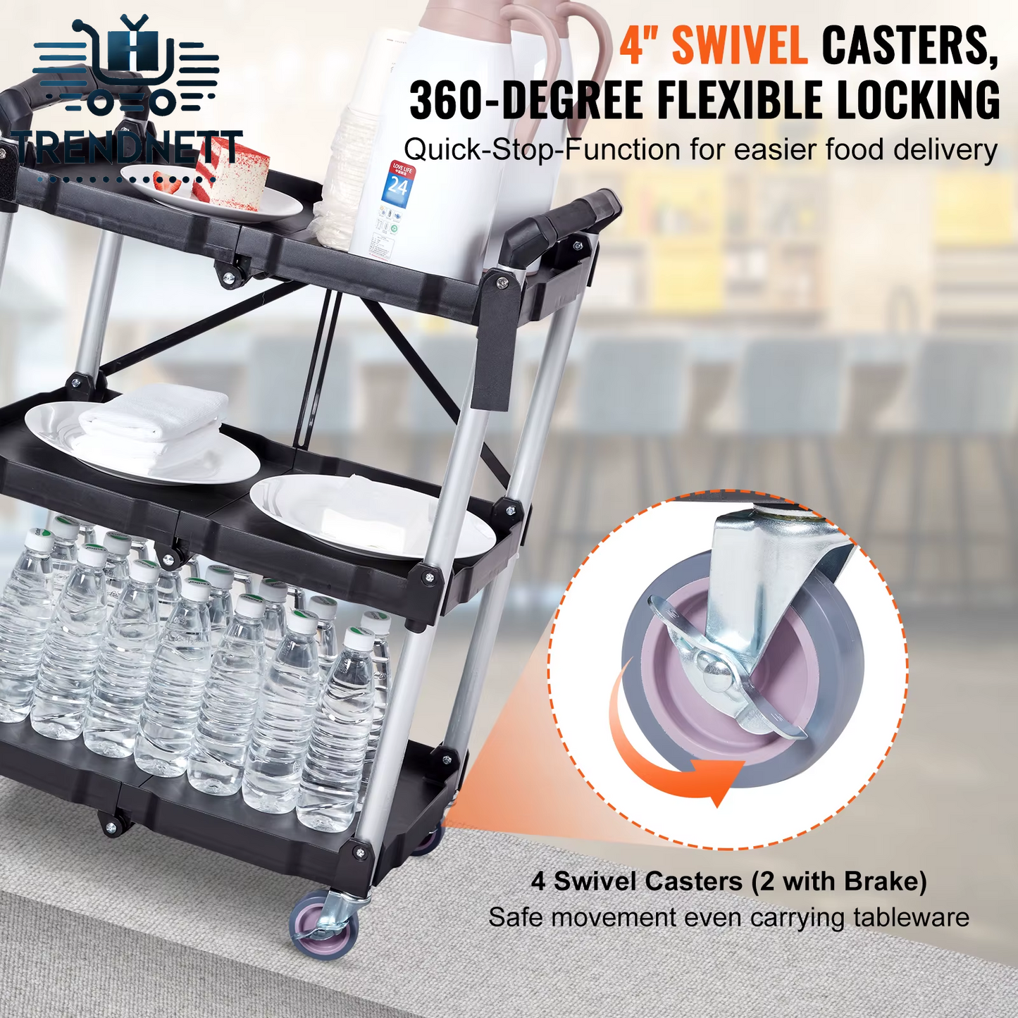 3 Tier Folding Rolling Utility Cart Storage Shelf Movable Gap Rack Serving Cart Slim Slide Organizer for Kitchen Bathroom
