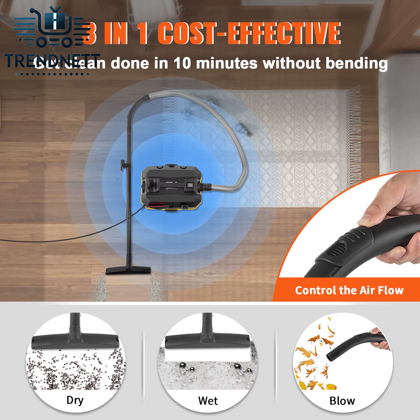 Portable Wet and Dry Vacuum Cleaner 15L for Car & Home Appliance 1200W Power Strong Suction Vacuum Cleaner & Air Blower