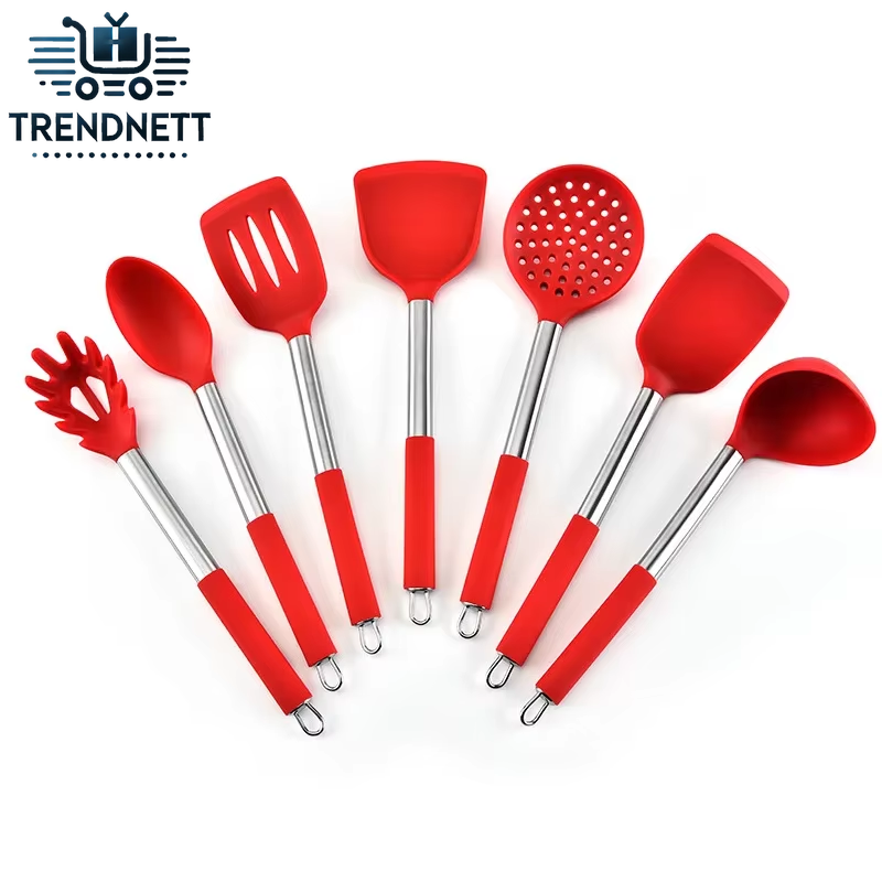 Stainless Steel Handle Silica Gel Kitchenware 7 Pieces Kitchen Tools Cooking Gadgets Kitchen Accessories Cooking Tools