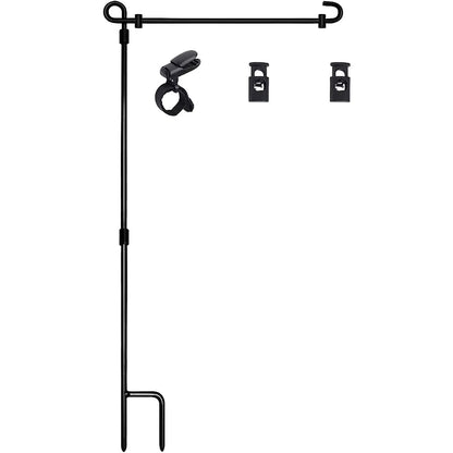 Garden Flag Stand Garden Flag Holder Stand with Clip and Stopper Yard Flag Holder Metal Garden Flag Pole for Garden Decor