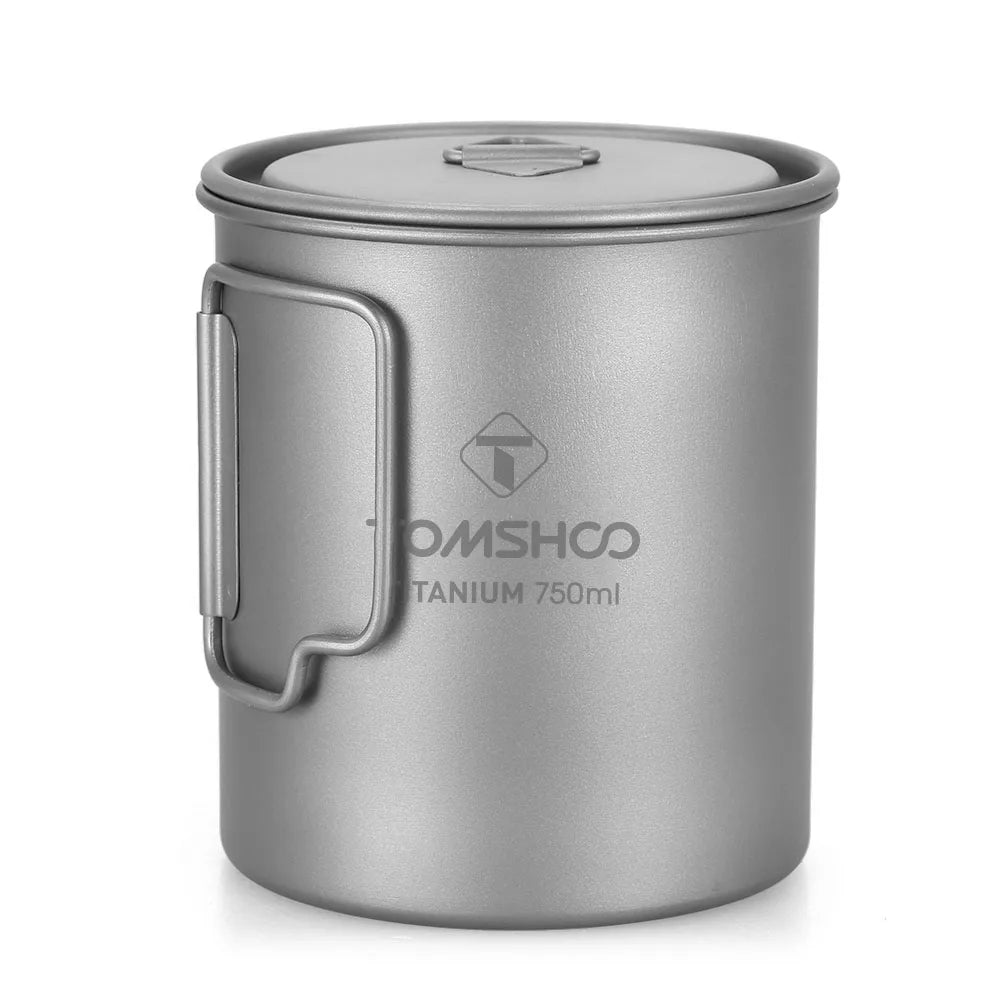 750Ml Outdoor Camping Cup Durable Titanium Cup Tourist Tableware Picnic Utensils Tourism Camping Mug Camping Equipment