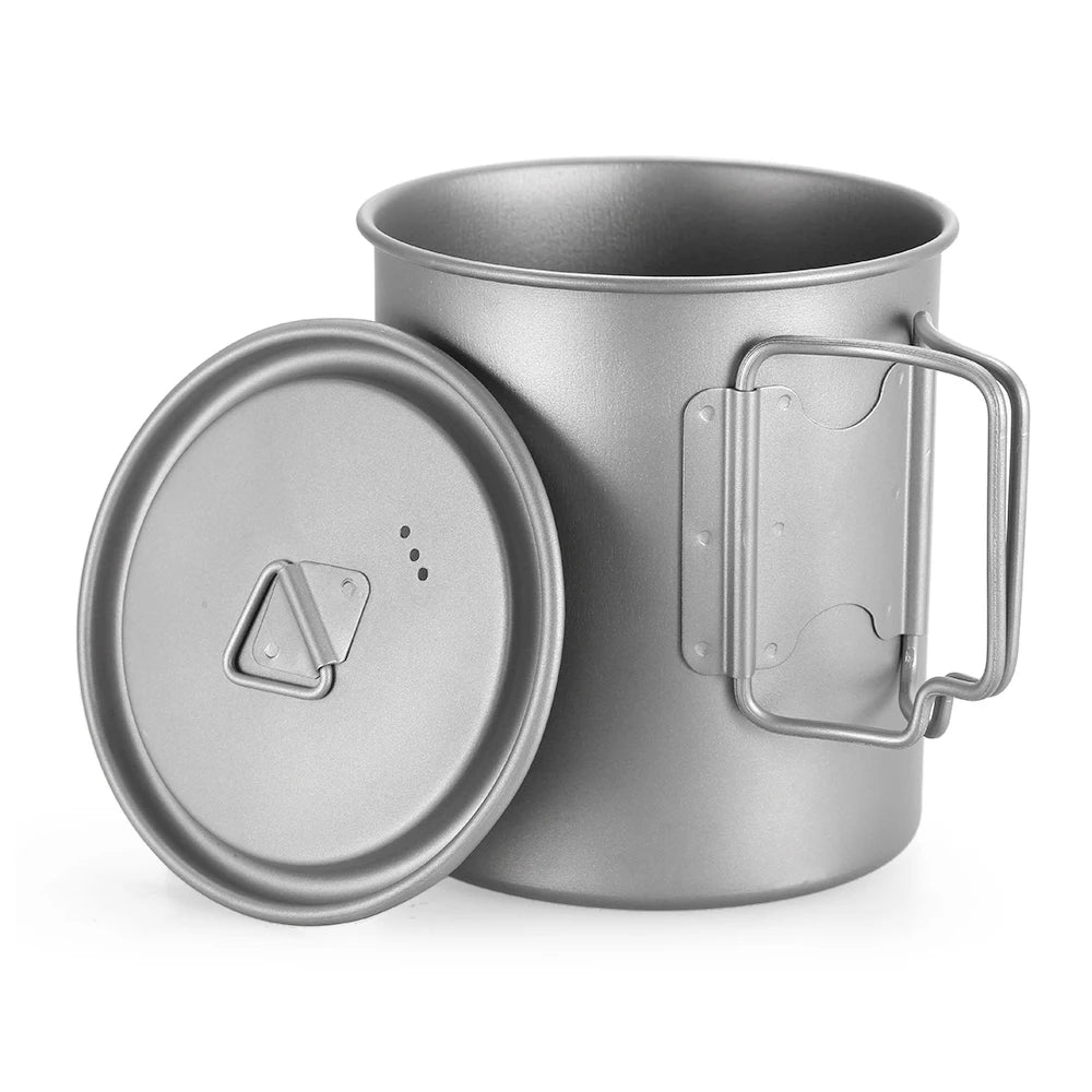 750Ml Outdoor Camping Cup Durable Titanium Cup Tourist Tableware Picnic Utensils Tourism Camping Mug Camping Equipment