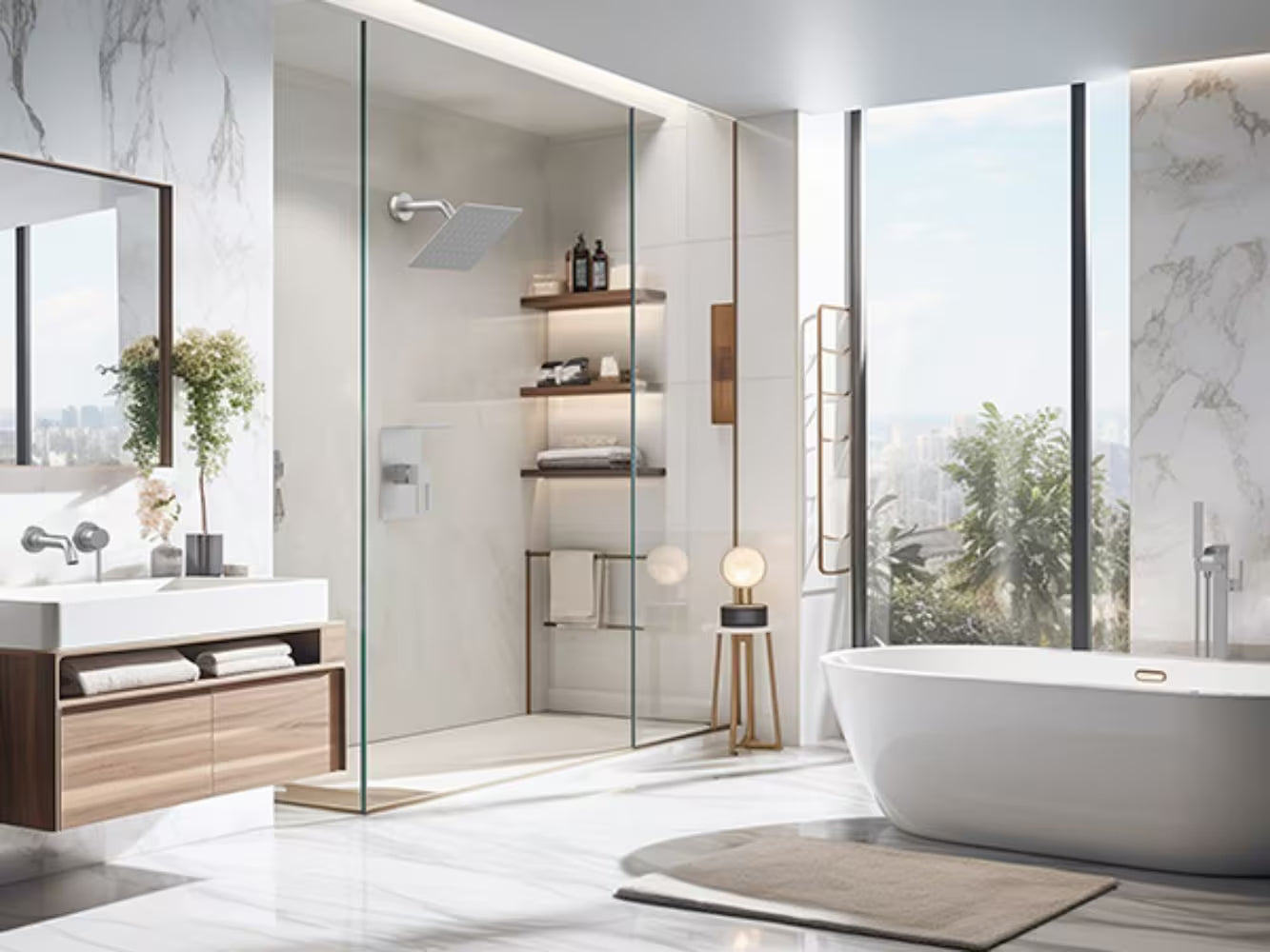 Shower Faucet with Storage Shelves