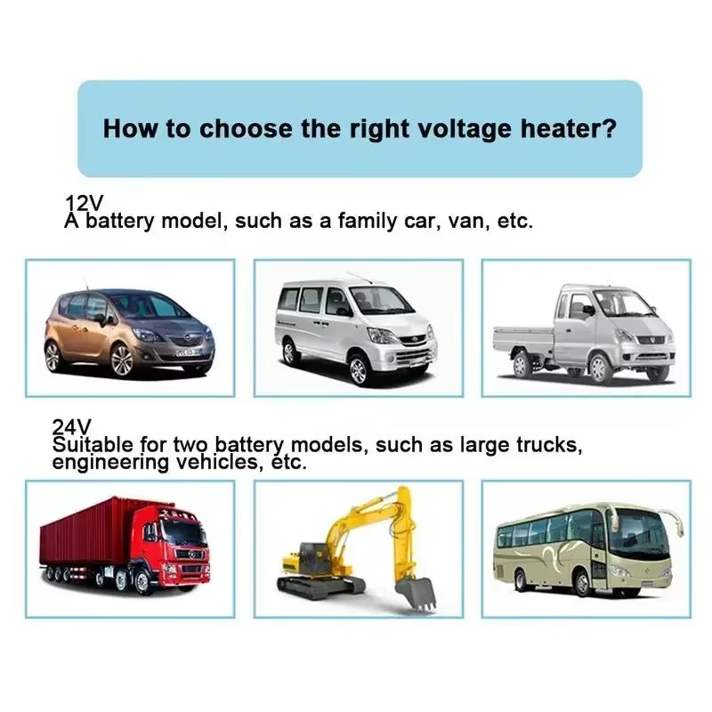 800W Car Heater Fan Car Van Heating Fan 12V/24V Windshield Defroster Air Heater for RV Trailer Heater Car Accessories