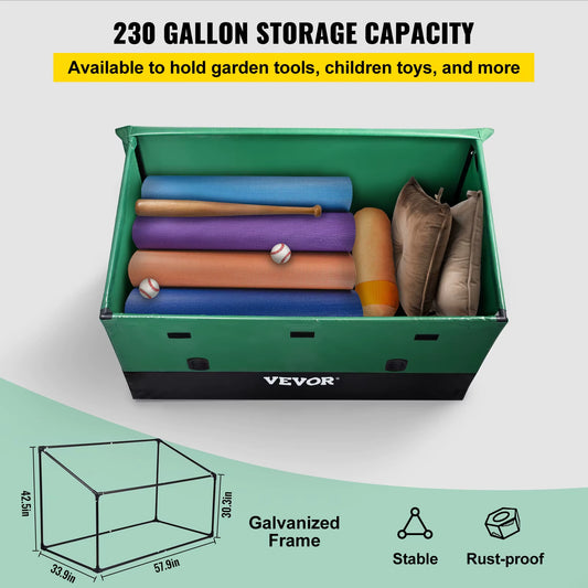 VEVOR Outdoor Storage Box Patio Deck Box 100 /150 /230 Gallon Waterproof PE Tarpaulin Patio & Garden Furniture Home & Garden