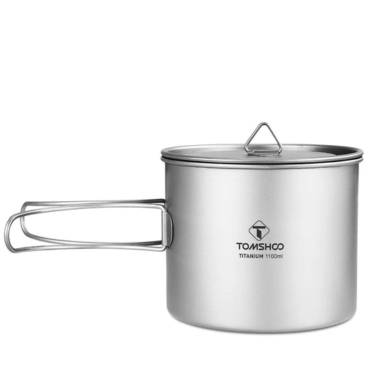 1100Ml Titanium Mug Outdoor Camping Picnic Water Cup Camping Tableware Cookware W/ Lid Camping Accesorios Cookware Camp