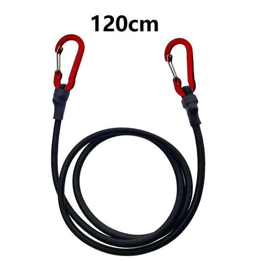 Heavy Duty Bungee Cord Elastic Tie Strap String Carabiner Hooks Kayak Cycling Luggage Packing Ropes Camping Accessories