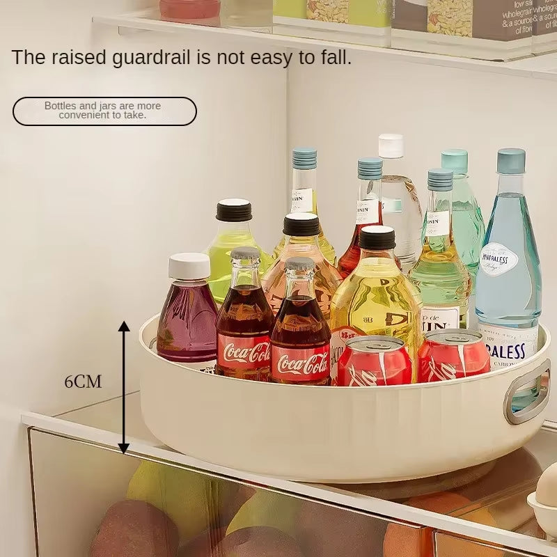 360Degree Rotatable round Tray Countertop Multi Purpose Storage Tray Rotating Storage Rack Kitchen Storage Bathroom Organization