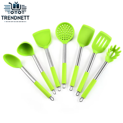 Stainless Steel Handle Silica Gel Kitchenware 7 Pieces Kitchen Tools Cooking Gadgets Kitchen Accessories Cooking Tools