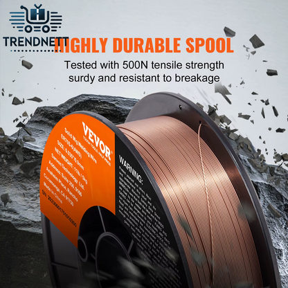 VEVOR Solder Welding Wire 0.035/0.03 Inch Stainless Steel Copper Flux Cored Gasless Welding Wire for All Gas Welder Machine
