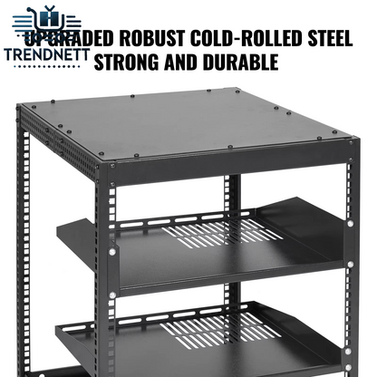 Open Frame Server Rack 12U/15U/ 20U Floor Standing or Wall Mounted with Adjustable Depth for Microdata Center Office Use
