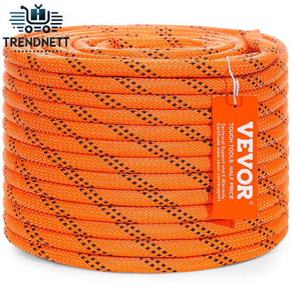 120Ft Dual-Weave Polyester Cord 3/8 1/2 Inch 48-Strand Multi-Use Rope for Arborist Activities Outdoor Adventures Versatile