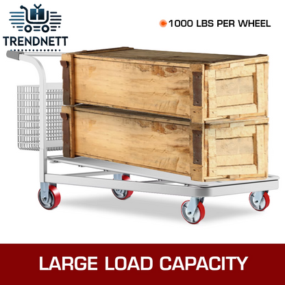VEVOR 4 Pack 6" X 2" Heavy Duty Iron Core Polyurethane 2 Rigid and 2 Swivel Casters with Side Brake 1000LBS Capacity per Wheel