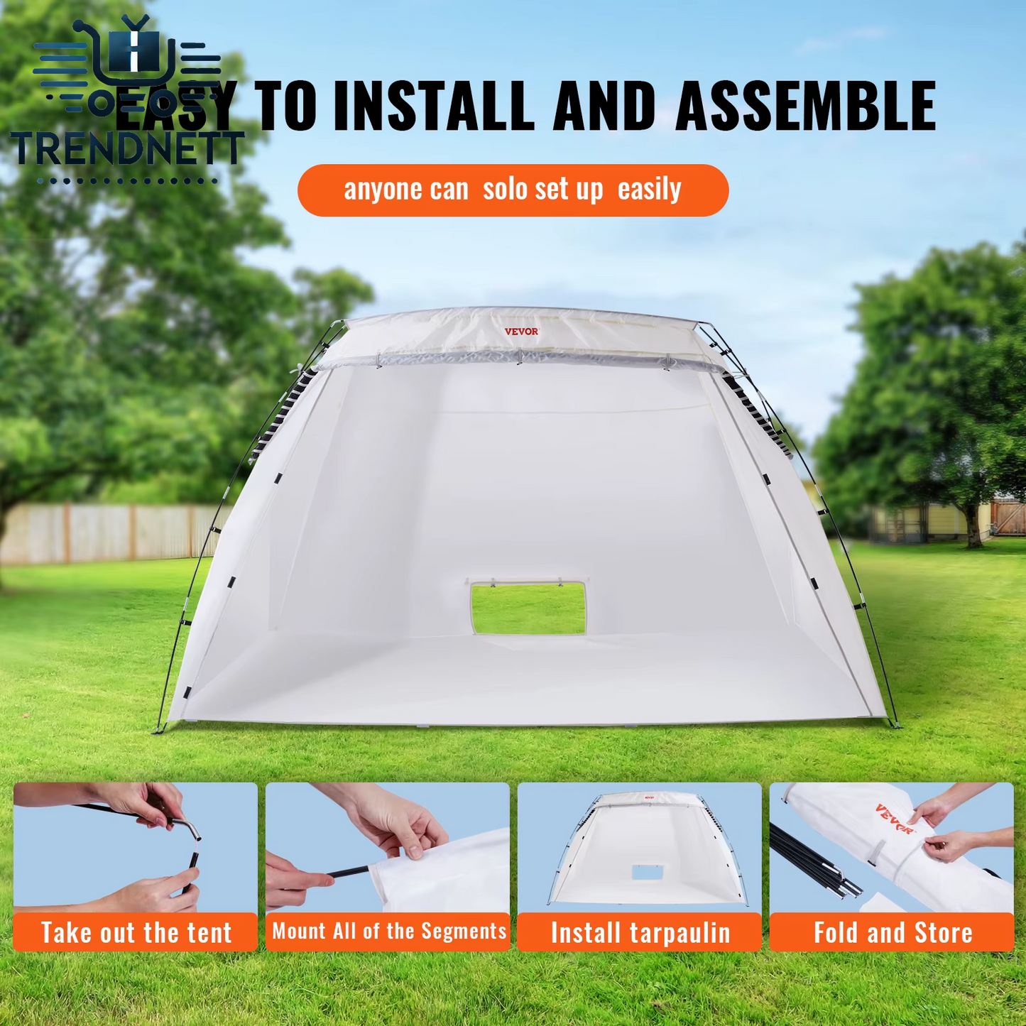 Portable Paint Booth Shelter 7.5X5.2X5.2/10X7X6Ft Foldable Spray Painting Tent for Furniture Craft Project DIY Hobby Tool