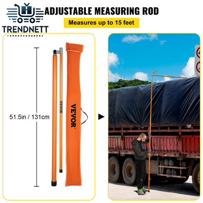 VEVOR Load Height Measuring Stick 15'/20' Truck Height Stick Easy to Read with Adjustable Pole Non-Conductive Height Measuring