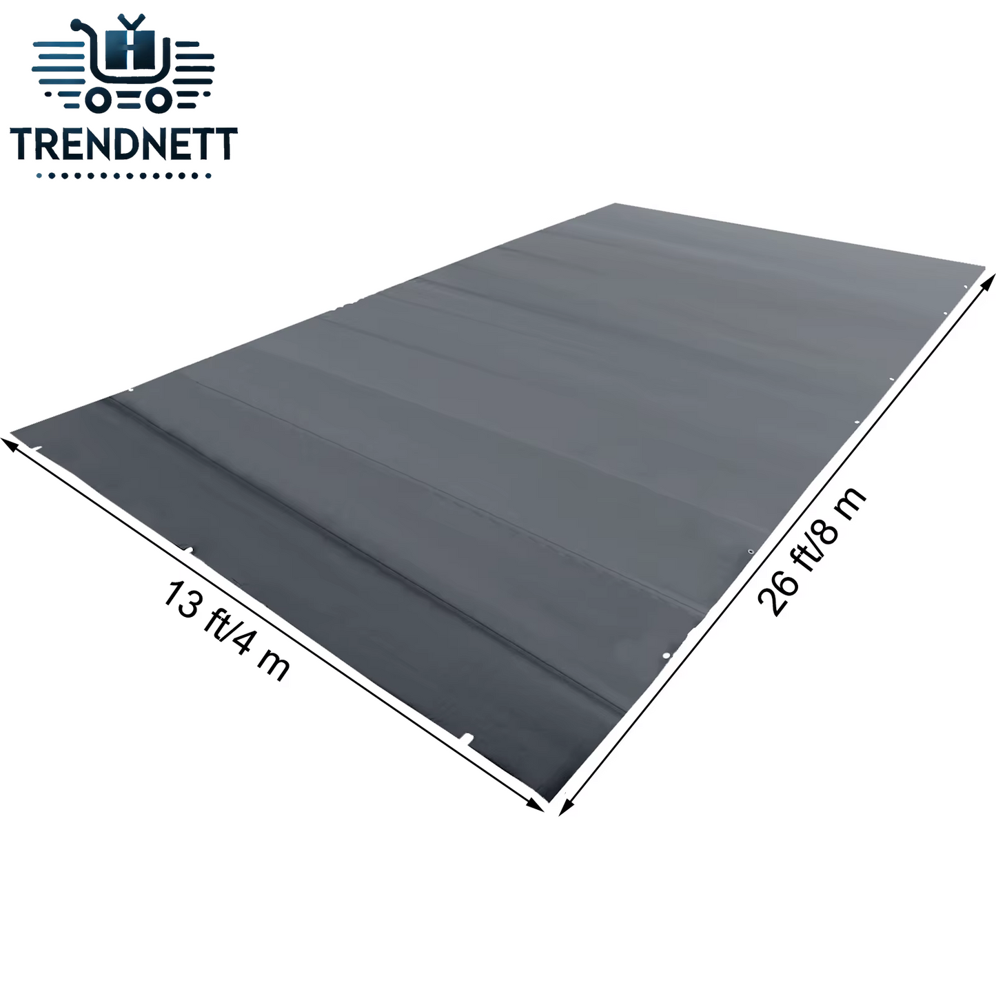 Pool Safety Cover 13X26 Ft In-Ground PVC Rectangular Solid Charcoal Pool Covers for Swimming Pool Winter Protection Cover