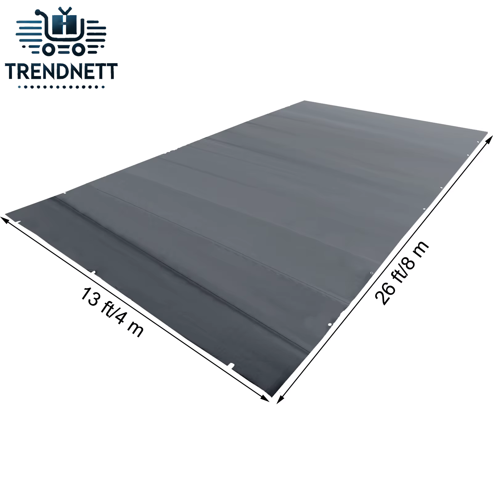 Pool Safety Cover 13X26 Ft In-Ground PVC Rectangular Solid Charcoal Pool Covers for Swimming Pool Winter Protection Cover