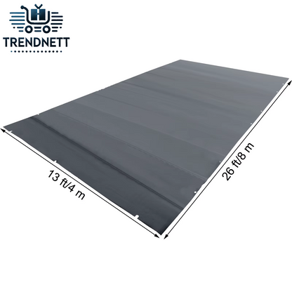 Pool Safety Cover 13X26 Ft In-Ground PVC Rectangular Solid Charcoal Pool Covers for Swimming Pool Winter Protection Cover