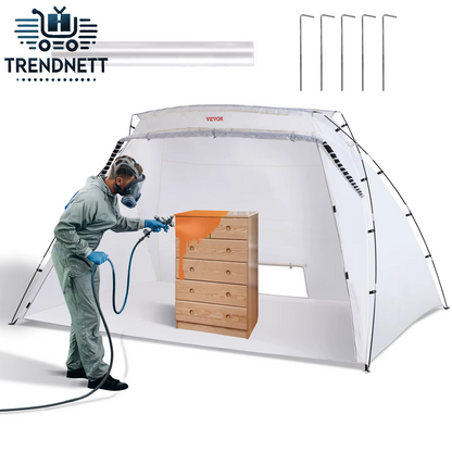 Portable Paint Booth Shelter 7.5X5.2X5.2/10X7X6Ft Foldable Spray Painting Tent for Furniture Craft Project DIY Hobby Tool