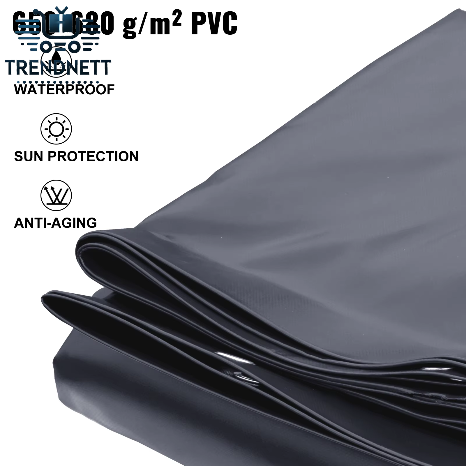 Pool Safety Cover 13X26 Ft In-Ground PVC Rectangular Solid Charcoal Pool Covers for Swimming Pool Winter Protection Cover