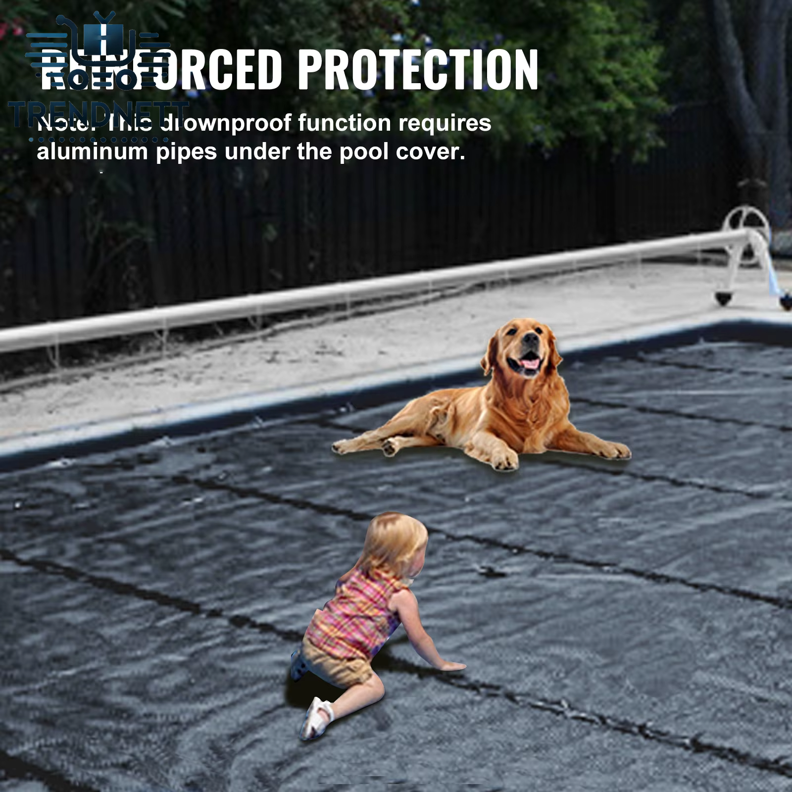 Pool Safety Cover 13X26 Ft In-Ground PVC Rectangular Solid Charcoal Pool Covers for Swimming Pool Winter Protection Cover