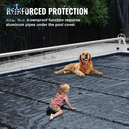 Pool Safety Cover 13X26 Ft In-Ground PVC Rectangular Solid Charcoal Pool Covers for Swimming Pool Winter Protection Cover