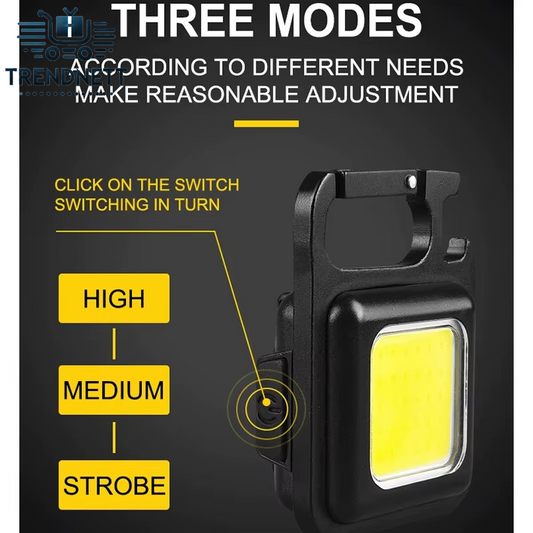 COB LED Mini Flashlight Super Bright EDC Keychain Light Outdoor Emergency Camping Pocket Lamp with Tail Magnet Corkscrew