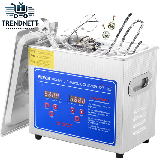 3L Ultrasonic Cleaner Machine Stainless Steel Ultrasonic Cleaning Machine Digital Heater Timer Jewelry Cleaning for Home