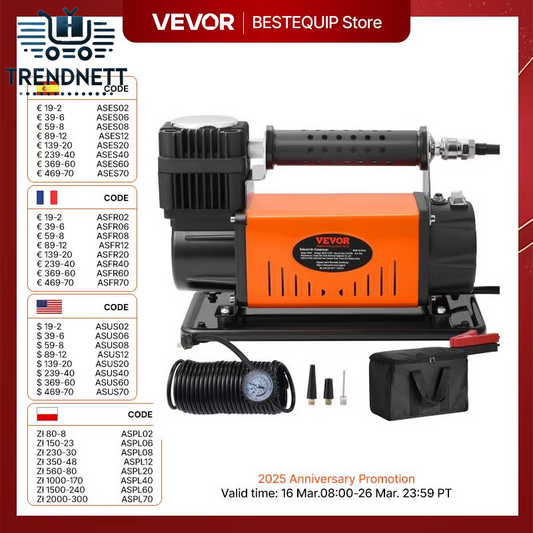 12V Air Compressor Heavy Duty 150PSI Car Offroad Air Compressor Portable Truck Tire Inflator Air Pump for Jeep Vehicle SUV