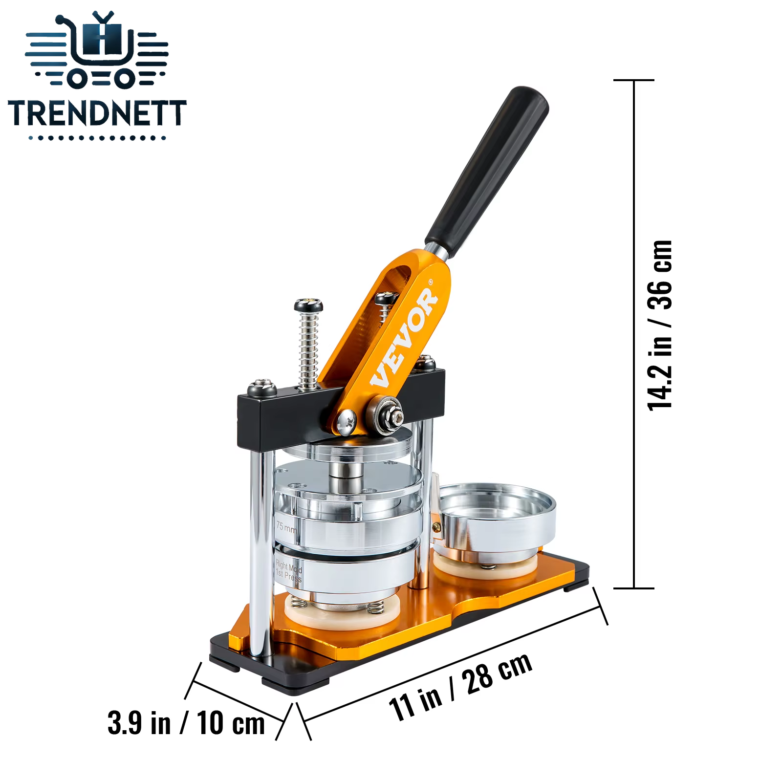 VEVOR 75Mm Button Maker Machine Badge Punch Press Button Making Supplies with 100Pcs Button Parts & Circle Cutter & Magic Book