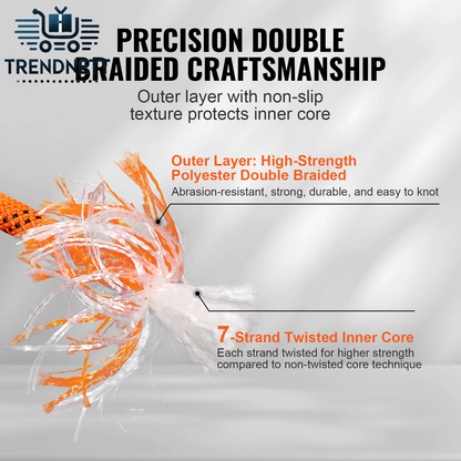 120Ft Dual-Weave Polyester Cord 3/8 1/2 Inch 48-Strand Multi-Use Rope for Arborist Activities Outdoor Adventures Versatile