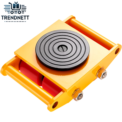 6T Machinery Skate Dolly Industrial Mover with 4 PU Wheels and 360° Rotation Non-Slip Cap for Warehouse Workshop Factory
